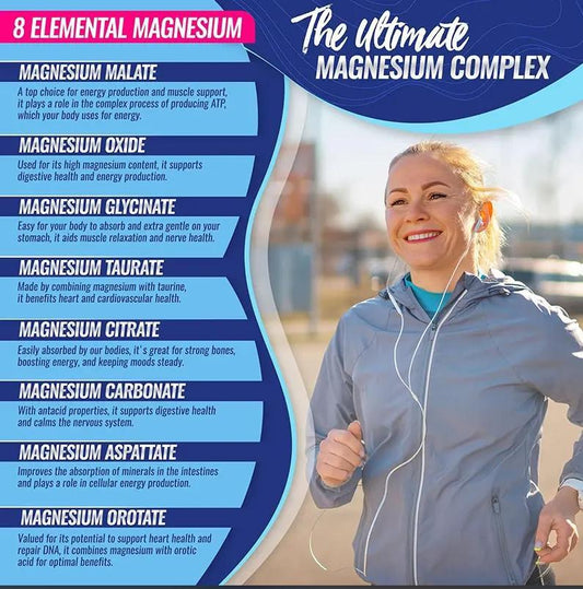 Magnesium Complex Supplement With Multiple Elemental Magnesium 90 Capsules
